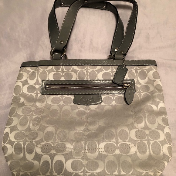 Coach two tone gray handbag - Picture 4 of 6